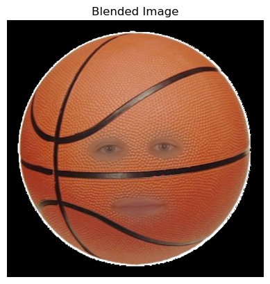 Blended image of my face and a basketball