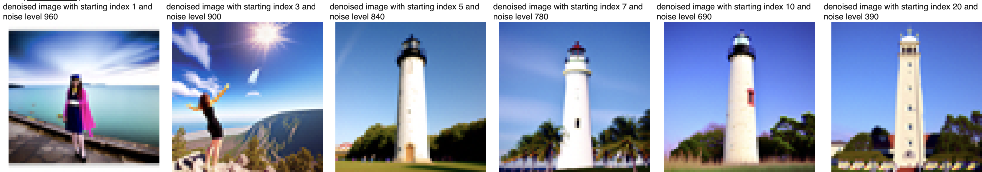 Edits of the test image, using the given prompt at noise levels [1, 3, 5, 7, 10, 20] with text prompt 'a high quality photo'